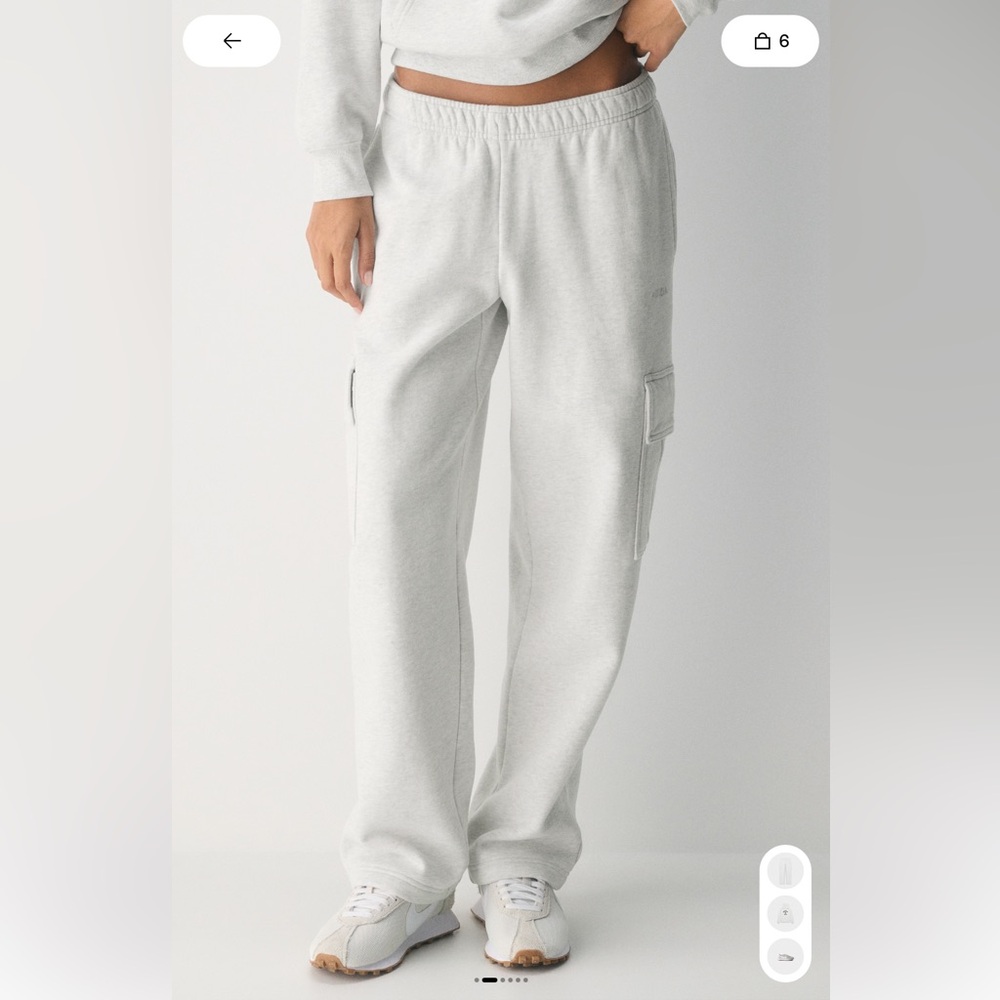 TNA Mega Cargo Sweatpants Heather Cloud White